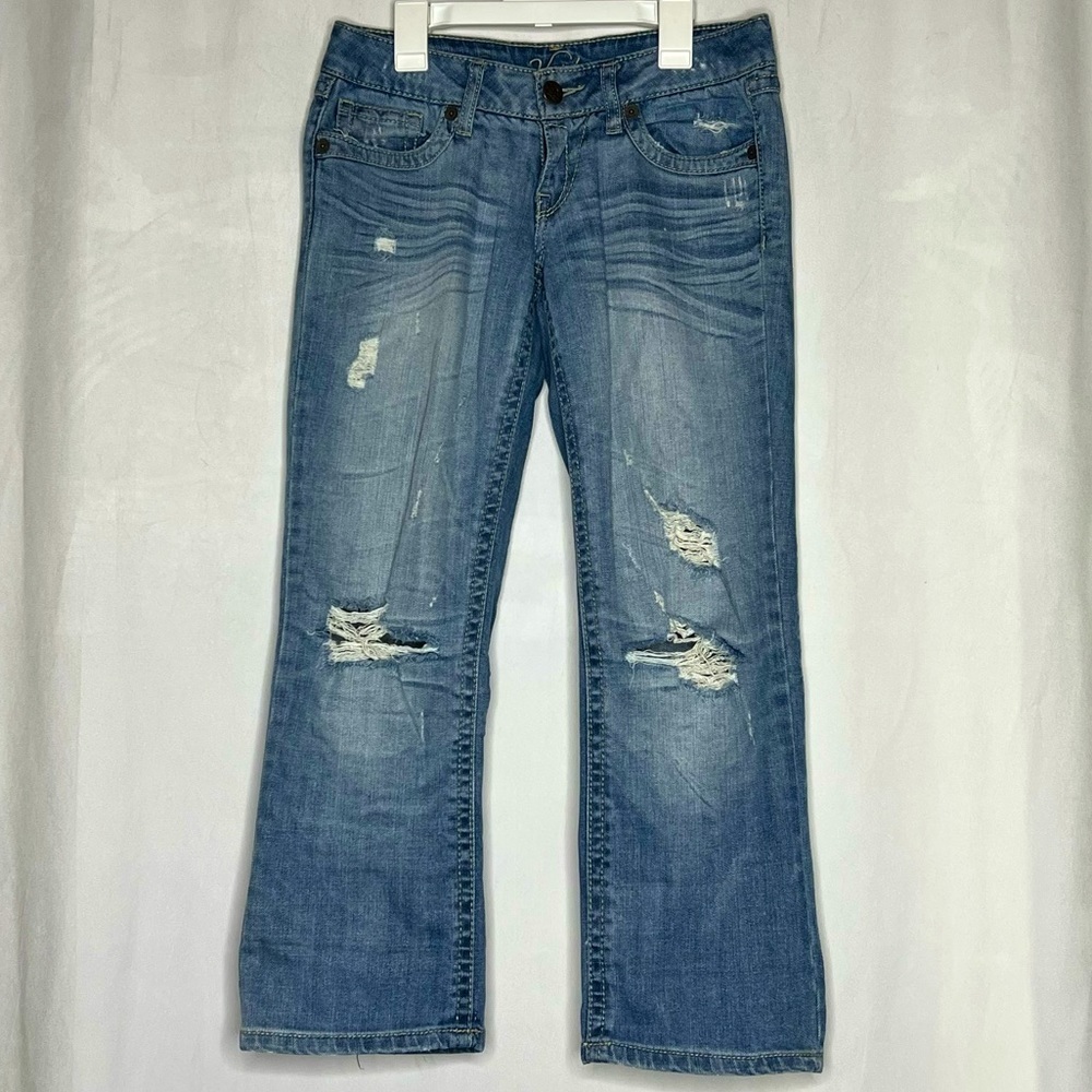 Vanity Jeans Womens Size 26 Cropped Tyler Distressed Low Rise